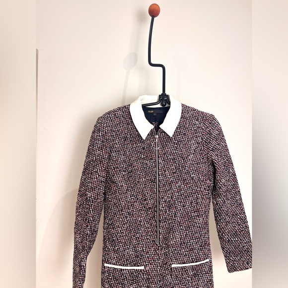 Maje Jacquard Robe Courte Trapez Mid-length Wool Dress size 1 - Picture 2 of 10